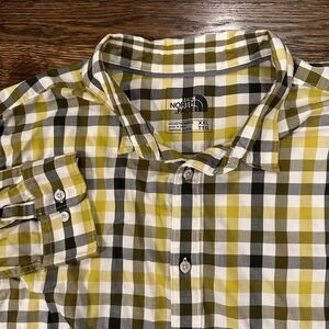 North Face Flannel Shirt Size 2XL‎ Yellow Plaid Men's